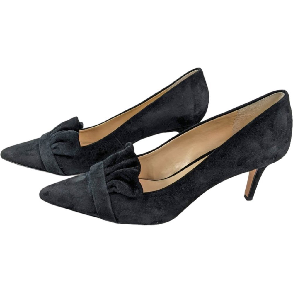 Sole Society Darbia Black Suede Ruffle Pumps, 9.5 M - Picture 3 of 11